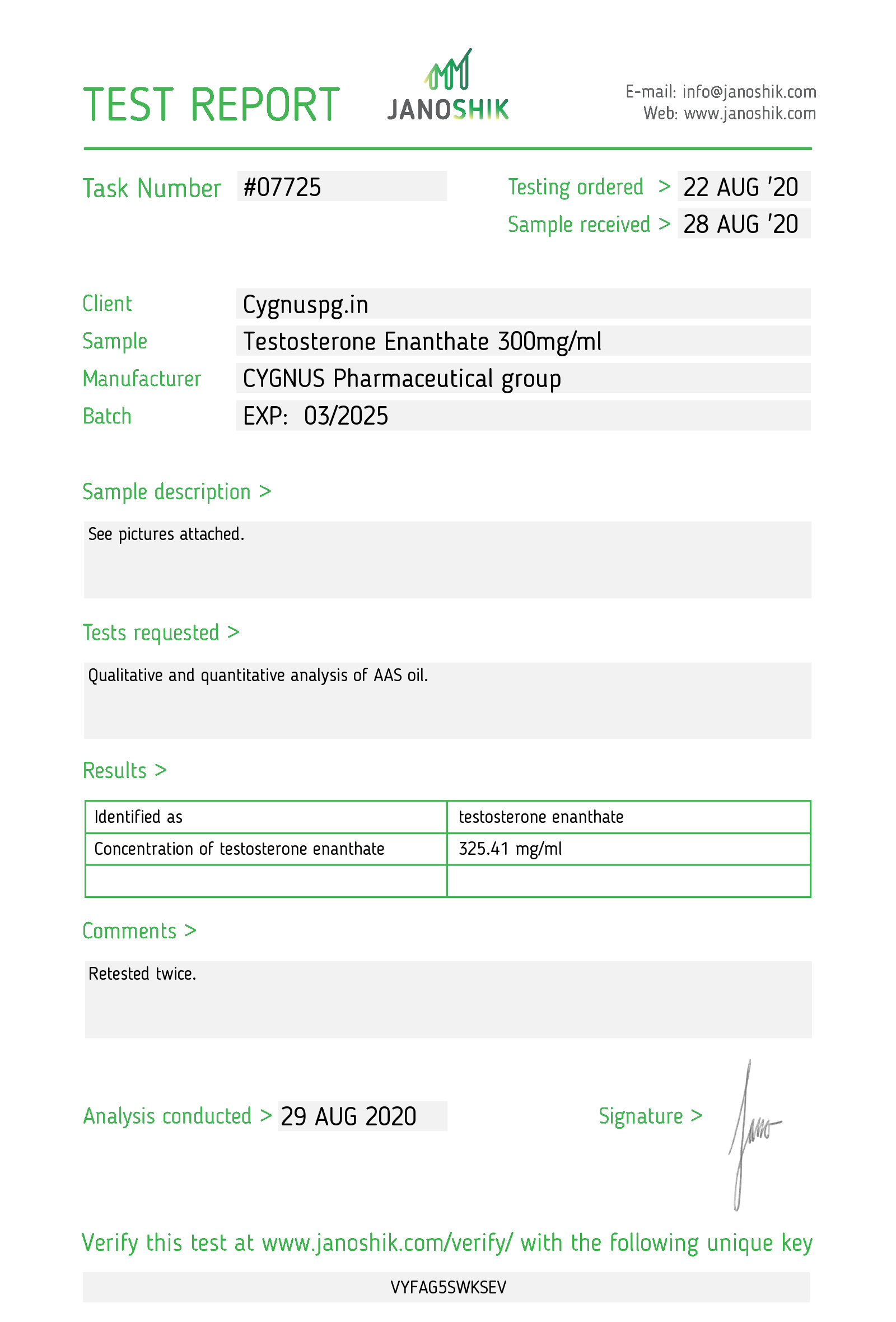 Testosterone Enanthate 10ml/250mg | Third Party Lab Tested - Image 2